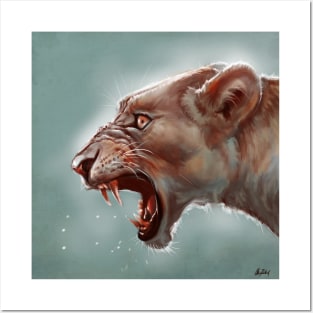 Lioness portrait Posters and Art